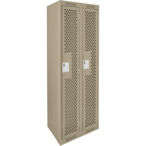 Clean Line Lockers, Bank of 2, 24" x 15" x 72", Steel, Beige, Rivet (Assembled), Perforated EastCoast Offshore Supplies