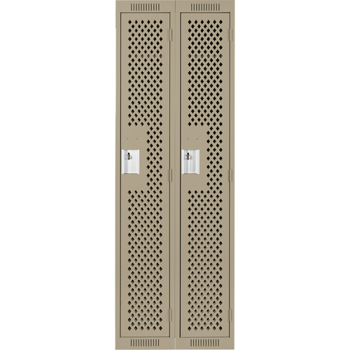 Clean Line Lockers, Bank of 2, 24" x 15" x 72", Steel, Beige, Rivet (Assembled), Perforated EastCoast Offshore Supplies