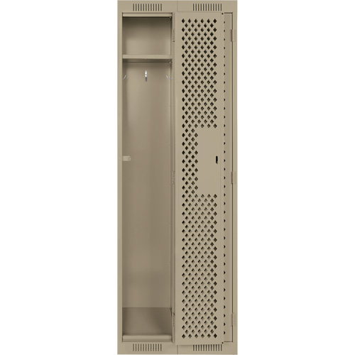Clean Line Lockers, Bank of 2, 24" x 15" x 72", Steel, Beige, Rivet (Assembled), Perforated EastCoast Offshore Supplies