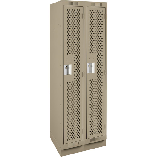 Casiers Clean Line, Bloc de 2, 24" x 15" x 76", Acier, Beige, Rivet (assembl&eacute;), Perfor&eacute; EastCoast Offshore Supplies