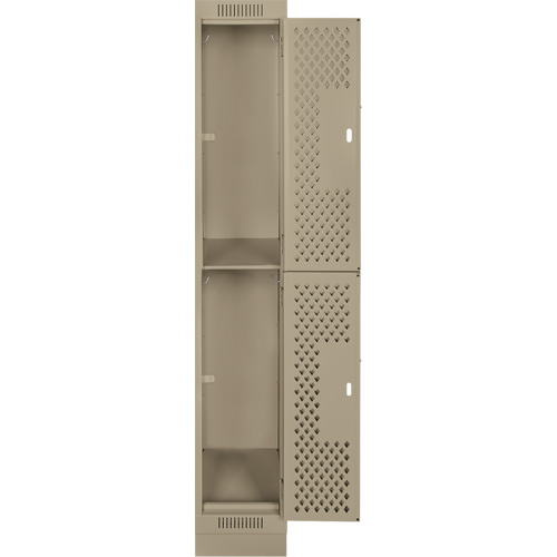 Casiers Clean Line, 2 niveaux, 12" x 12" x 76", Acier, Beige, Rivet (assembl&eacute;), Perfor&eacute; EastCoast Offshore Supplies