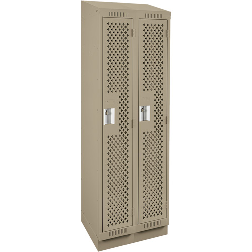 Clean Line Lockers, Bank of 2, 24" x 18" x 82", Steel, Beige, Rivet (Assembled), Perforated EastCoast Offshore Supplies