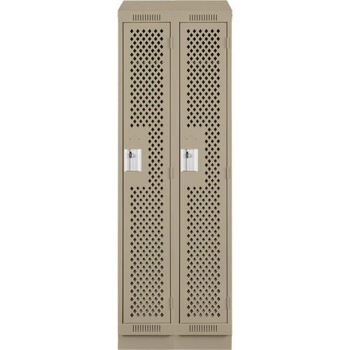 Clean Line Lockers, Bank of 2, 24" x 18" x 82", Steel, Beige, Rivet (Assembled), Perforated EastCoast Offshore Supplies