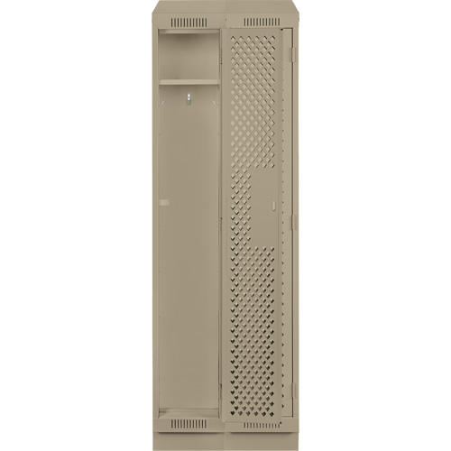 Clean Line Lockers, Bank of 2, 24" x 18" x 82", Steel, Beige, Rivet (Assembled), Perforated EastCoast Offshore Supplies