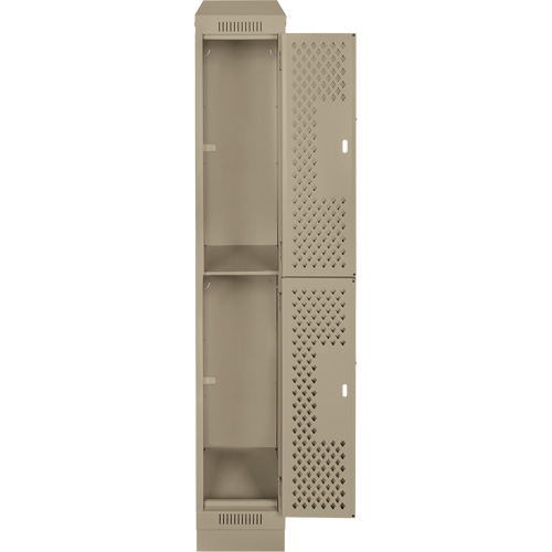 Clean Line Lockers, 2 -tier, 12" x 12" x 82", Steel, Beige, Rivet (Assembled), Perforated EastCoast Offshore Supplies