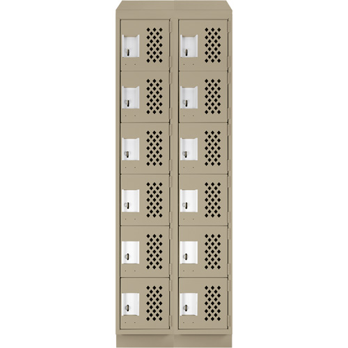 Assembled Lockerettes Clean Line Perforated Economy Lockers, 6 -tier, Bank of 2, 18" x 72" x 12", Steel EastCoast Offshore Supplies