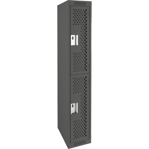 Clean Line Lockers, 2 -tier, 12" x 12" x 72", Steel, Charcoal, Rivet (Assembled), Perforated EastCoast Offshore Supplies