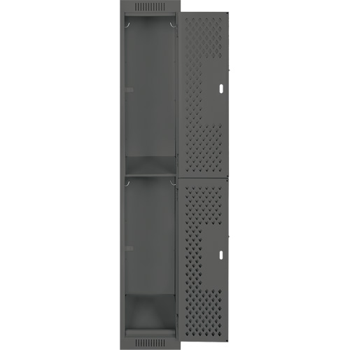 Clean Line Lockers, 2 -tier, 12" x 12" x 72", Steel, Charcoal, Rivet (Assembled), Perforated EastCoast Offshore Supplies