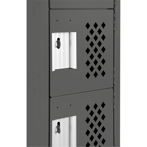 Assembled Lockerettes Clean Line Perforated Economy Lockers, 6 -tier, Bank of 3, 18" x 72" x 12", Steel EastCoast Offshore Supplies