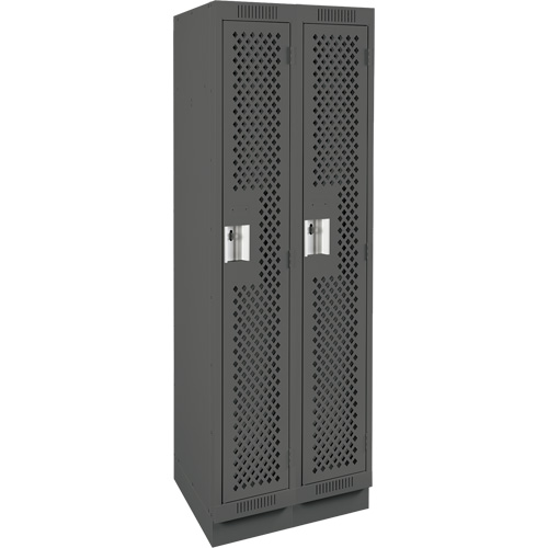 Clean Line Lockers, Bank of 2, 24" x 15" x 76", Steel, Charcoal, Rivet (Assembled), Perforated EastCoast Offshore Supplies