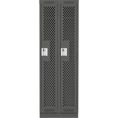 Clean Line Lockers, Bank of 2, 24" x 15" x 76", Steel, Charcoal, Rivet (Assembled), Perforated EastCoast Offshore Supplies