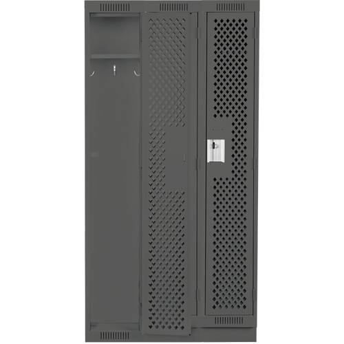 Clean Line Lockers, Bank of 3, 36" x 15" x 76", Steel, Charcoal, Rivet (Assembled), Perforated EastCoast Offshore Supplies