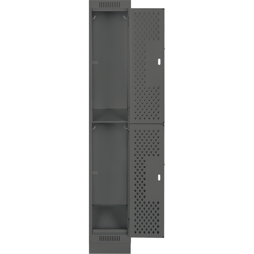 Clean Line Lockers, 2 -tier, 12" x 12" x 76", Steel, Charcoal, Rivet (Assembled), Perforated EastCoast Offshore Supplies