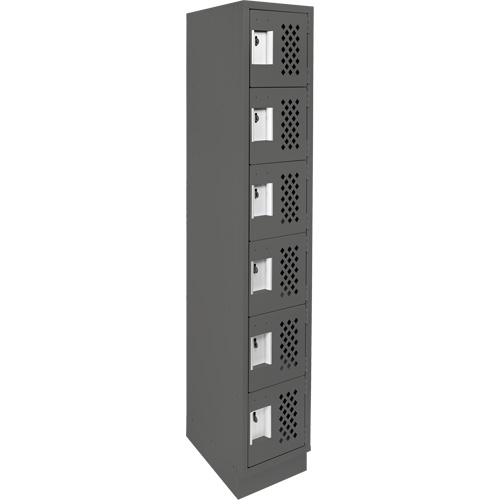 Assembled Lockerettes Clean Line Perforated Economy Lockers, 6 -tier, 18" x 72" x 12", Steel EastCoast Offshore Supplies