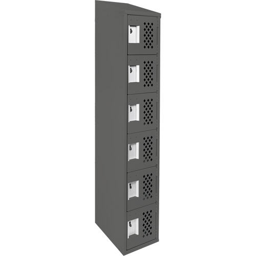 Assembled Lockerettes Clean Line Perforated Economy Lockers, 6 -tier, 18" x 72" x 12", Steel EastCoast Offshore Supplies