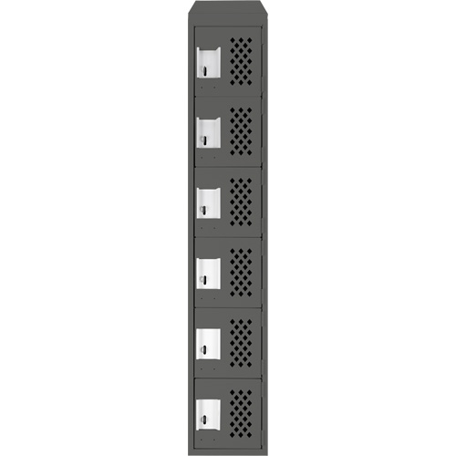 Assembled Lockerettes Clean Line Perforated Economy Lockers, 6 -tier, 18" x 72" x 12", Steel EastCoast Offshore Supplies