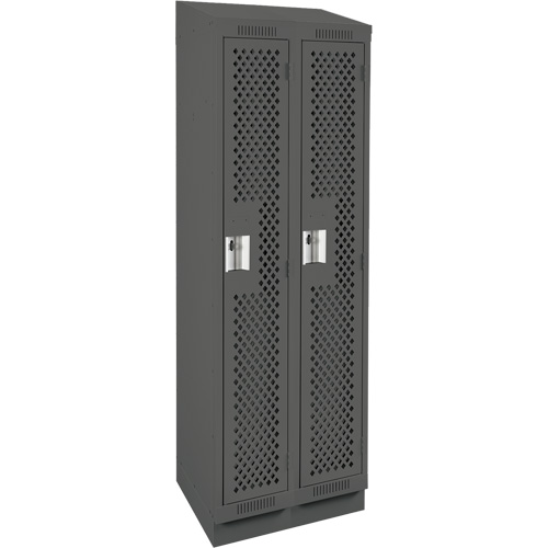 Clean Line Lockers, Bank of 2, 24" x 18" x 82", Steel, Charcoal, Rivet (Assembled), Perforated EastCoast Offshore Supplies