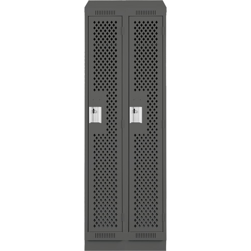Clean Line Lockers, Bank of 2, 24" x 18" x 82", Steel, Charcoal, Rivet (Assembled), Perforated EastCoast Offshore Supplies