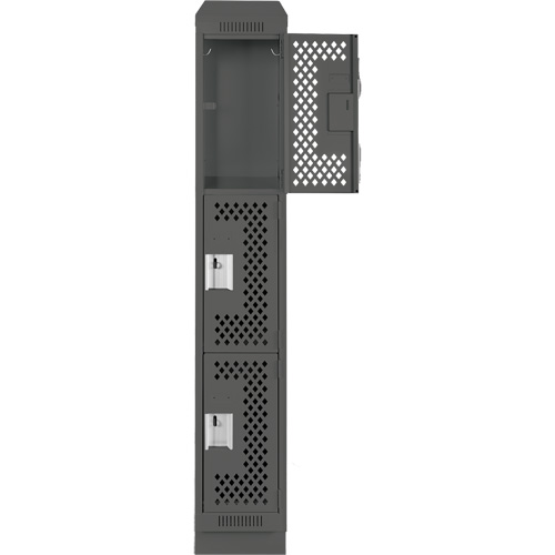 Clean Line Lockers, 3 -tier, 12" x 18" x 82", Steel, Charcoal, Rivet (Assembled), Perforated EastCoast Offshore Supplies