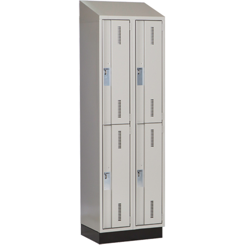 Casiers robustes Concorde, 2 niveaux, Bloc de 2, 24" x 18" x 82", Acier, Gris, Soud&eacute; (assembl&eacute;) EastCoast Offshore Supplies