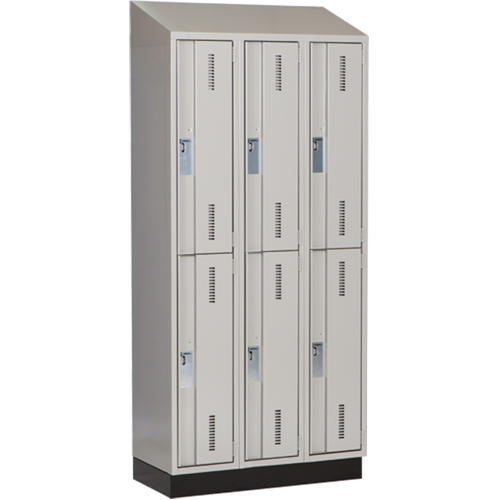 Concorde Heavy-Duty Lockers, 2 -tier, Bank of 3, 36" x 18" x 82", Steel, Grey, Welded (Assembled) EastCoast Offshore Supplies