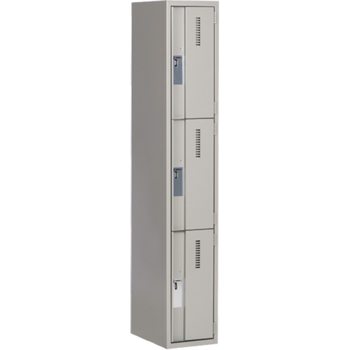 Concorde Heavy-Duty Lockers, 3 -tier, 12" x 18" x 72", Steel, Grey, Welded (Assembled) EastCoast Offshore Supplies