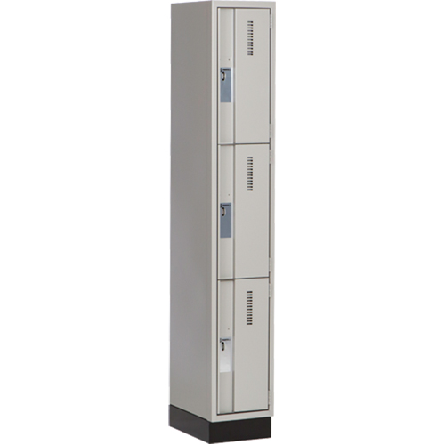 Concorde Heavy-Duty Lockers, 3 -tier, 12" x 18" x 76", Steel, Grey, Welded (Assembled) EastCoast Offshore Supplies