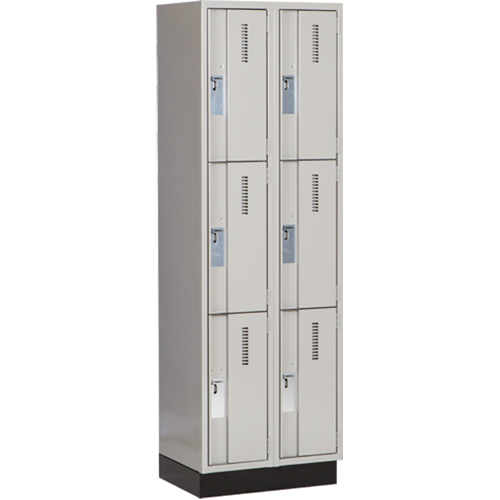 Concorde Heavy-Duty Lockers, 3 -tier, Bank of 2, 24" x 18" x 76", Steel, Grey, Welded (Assembled) EastCoast Offshore Supplies