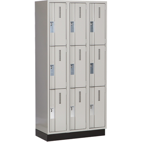 Concorde Heavy-Duty Lockers, 3 -tier, Bank of 3, 36" x 18" x 76", Steel, Grey, Welded (Assembled) EastCoast Offshore Supplies