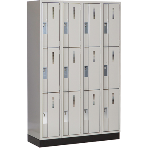 Concorde Heavy-Duty Lockers, 3 -tier, Bank of 4, 48" x 18" x 76", Steel, Grey, Welded (Assembled) EastCoast Offshore Supplies