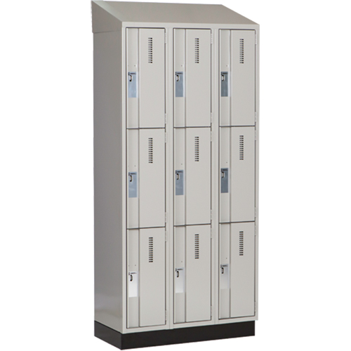 Concorde Heavy-Duty Lockers, 3 -tier, Bank of 3, 36" x 18" x 82", Steel, Grey, Welded (Assembled) EastCoast Offshore Supplies