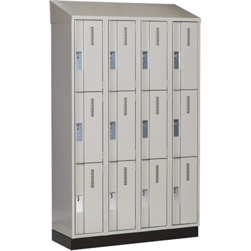 Concorde Heavy-Duty Lockers, 3 -tier, Bank of 4, 48" x 18" x 82", Steel, Grey, Welded (Assembled) EastCoast Offshore Supplies