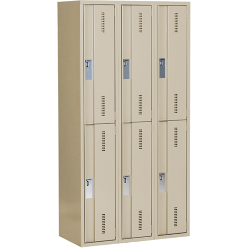 Concorde Heavy-Duty Lockers, 2 -tier, Bank of 3, 36" x 18" x 72", Steel, Beige, Welded (Assembled) EastCoast Offshore Supplies