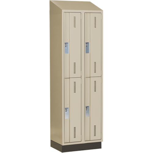 Concorde Heavy-Duty Lockers, 2 -tier, Bank of 2, 24" x 18" x 82", Steel, Beige, Welded (Assembled) EastCoast Offshore Supplies