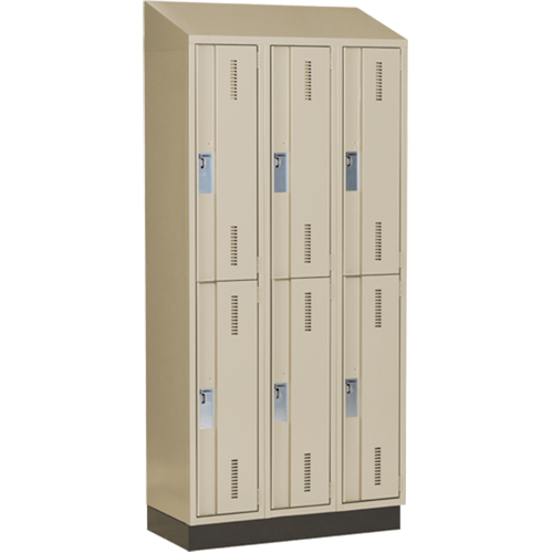 Concorde Heavy-Duty Lockers, 2 -tier, Bank of 3, 36" x 18" x 82", Steel, Beige, Welded (Assembled) EastCoast Offshore Supplies
