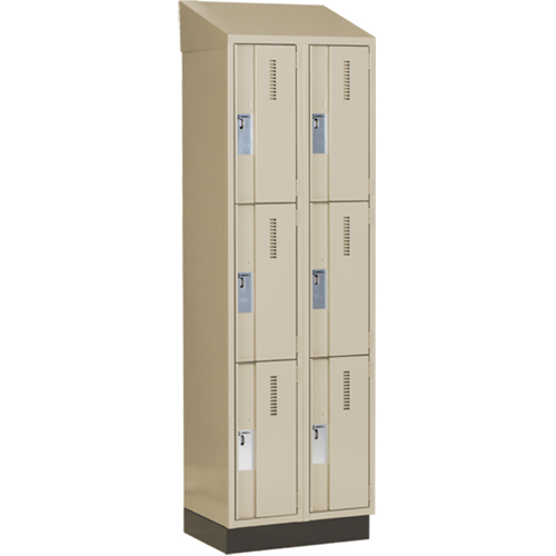Concorde Heavy-Duty Lockers, 3 -tier, Bank of 2, 24" x 18" x 82", Steel, Beige, Welded (Assembled) EastCoast Offshore Supplies