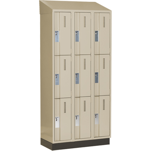 Concorde Heavy-Duty Lockers, 3 -tier, Bank of 3, 36" x 18" x 82", Steel, Beige, Welded (Assembled) EastCoast Offshore Supplies