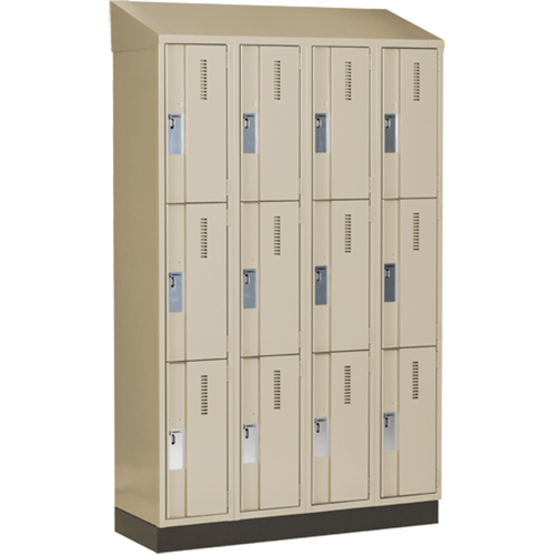 Concorde Heavy-Duty Lockers, 3 -tier, Bank of 4, 48" x 18" x 82", Steel, Beige, Welded (Assembled) EastCoast Offshore Supplies