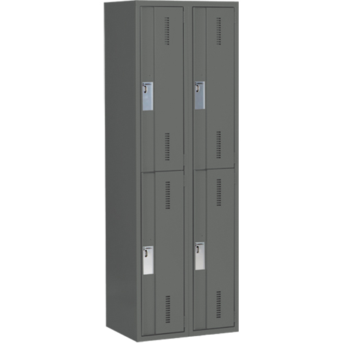 Concorde Heavy-Duty Lockers, 2 -tier, Bank of 2, 24" x 18" x 72", Steel, Charcoal, Welded (Assembled) EastCoast Offshore Supplies
