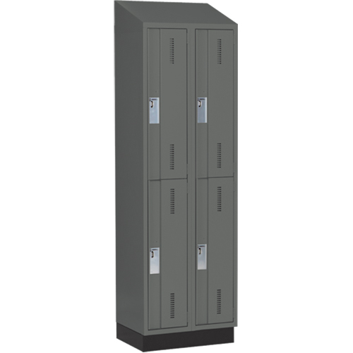 Concorde Heavy-Duty Lockers, 2 -tier, Bank of 2, 24" x 18" x 82", Steel, Charcoal, Welded (Assembled) EastCoast Offshore Supplies