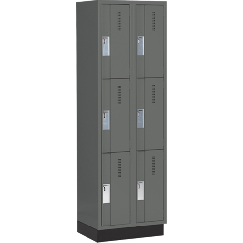 Concorde Heavy-Duty Lockers, 3 -tier, Bank of 2, 24" x 18" x 76", Steel, Charcoal, Welded (Assembled) EastCoast Offshore Supplies