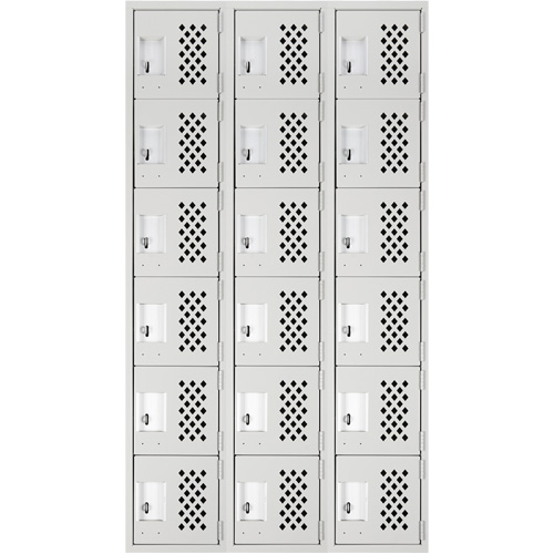 Clean Line Lockerettes, 6 -tier, Bank of 3, 18" x 72" x 12", Steel EastCoast Offshore Supplies