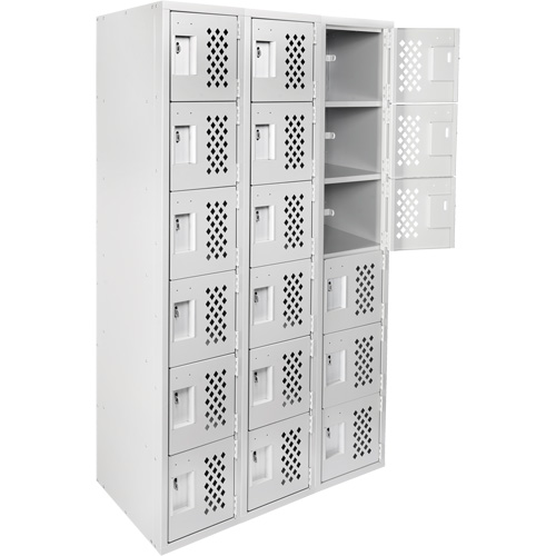 Clean Line Lockerettes, 6 -tier, Bank of 3, 18" x 72" x 12", Steel EastCoast Offshore Supplies