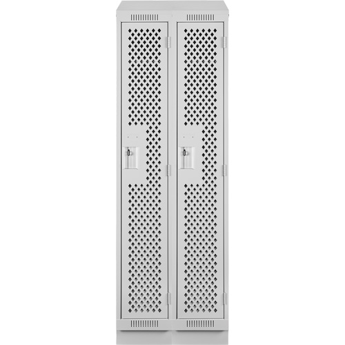 Clean Line Lockers, Bank of 2, 24" x 12" x 82", Steel, Grey, Rivet (Assembled), Perforated EastCoast Offshore Supplies