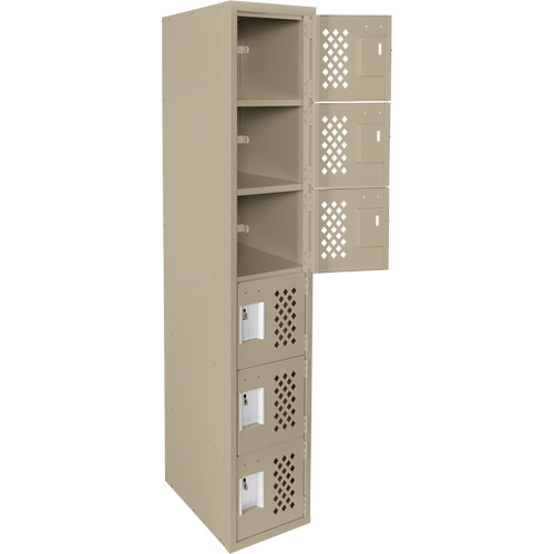 Assembled Lockerettes Clean Line Perforated Economy Lockers, 6 -tier, 18" x 72" x 12", Steel EastCoast Offshore Supplies