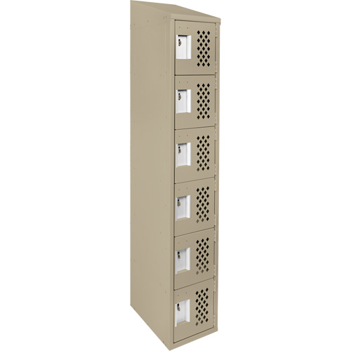 Assembled Lockerettes Clean Line Perforated Economy Lockers, 6 -tier, 18" x 72" x 12", Steel EastCoast Offshore Supplies