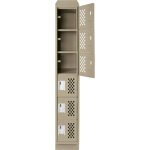 Assembled Lockerettes Clean Line Perforated Economy Lockers, 6 -tier, 18" x 72" x 12", Steel EastCoast Offshore Supplies