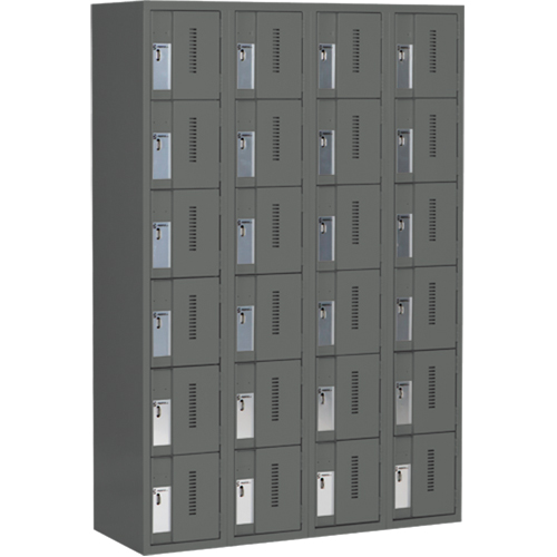 Concorde Heavy-Duty Lockers, 6 -tier, Bank of 4, 48" x 18" x 72", Steel, Charcoal, Welded (Assembled) EastCoast Offshore Supplies