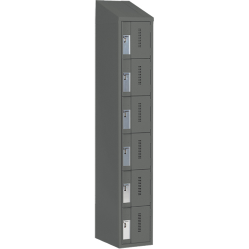 Concorde Heavy-Duty Lockers, 6 -tier, 12" x 18" x 78", Steel, Charcoal, Welded (Assembled) EastCoast Offshore Supplies