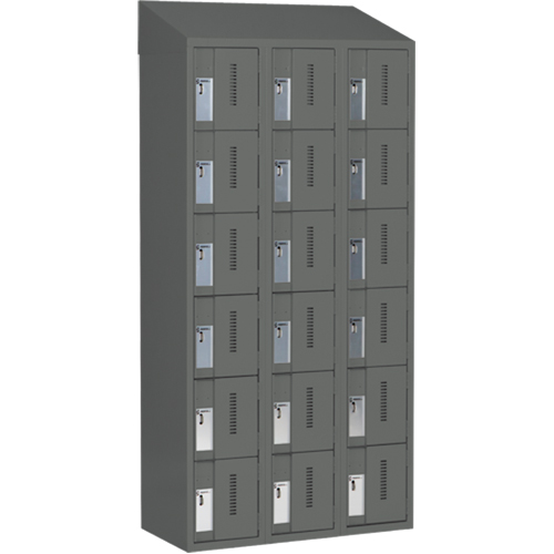Concorde Heavy-Duty Lockers, 6 -tier, Bank of 3, 36" x 18" x 78", Steel, Charcoal, Welded (Assembled) EastCoast Offshore Supplies